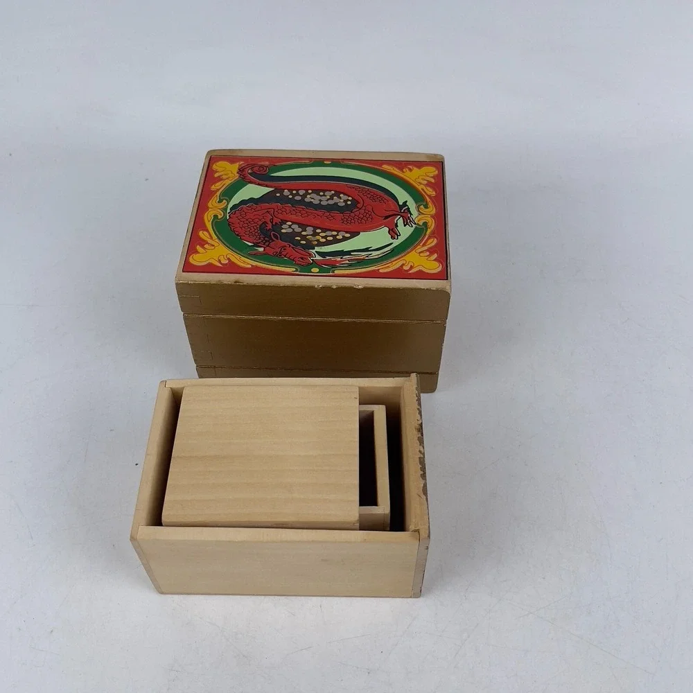 Vintage‎ Wooden Dragon Storage Box Carved Decorative Trinket Chest Jewelry Case